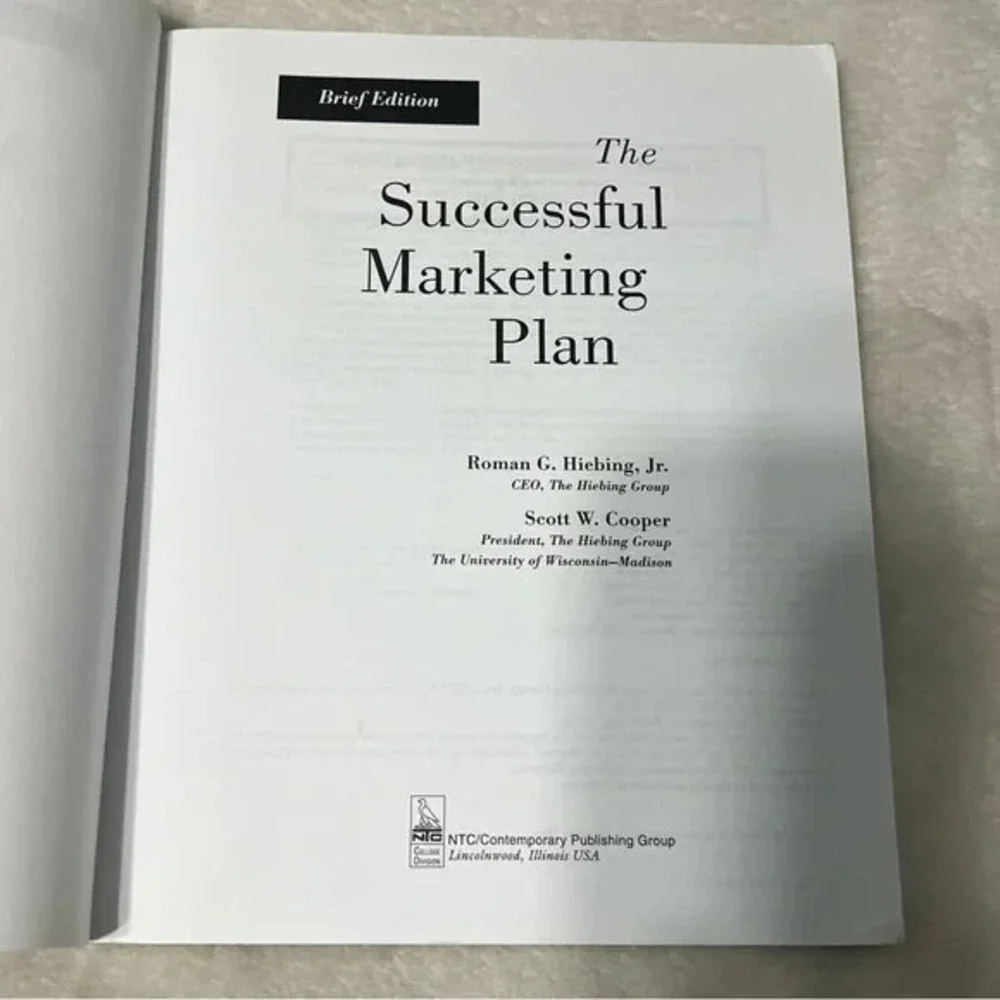 The Successful Marketing Plan Textbook Roman G Hiebing Jr 2000